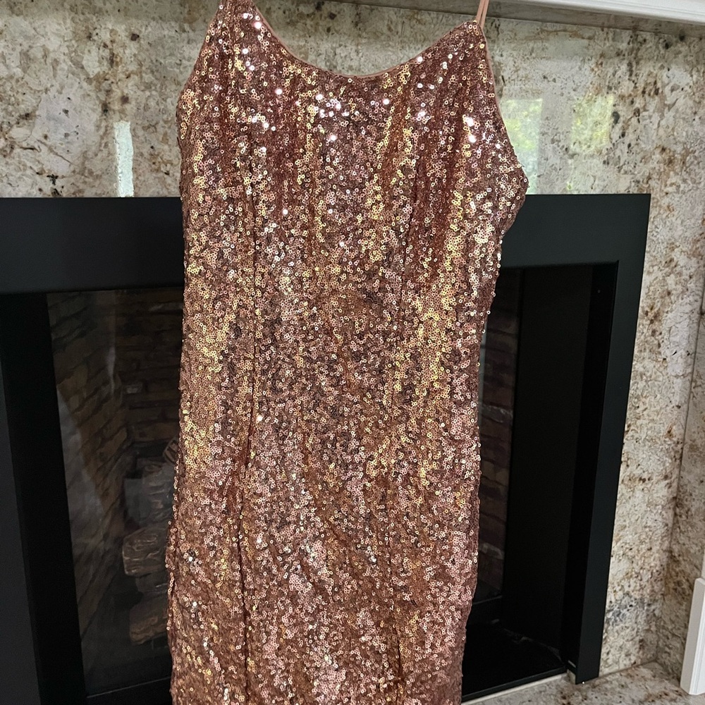 Lulu's Elegant Tan Dress